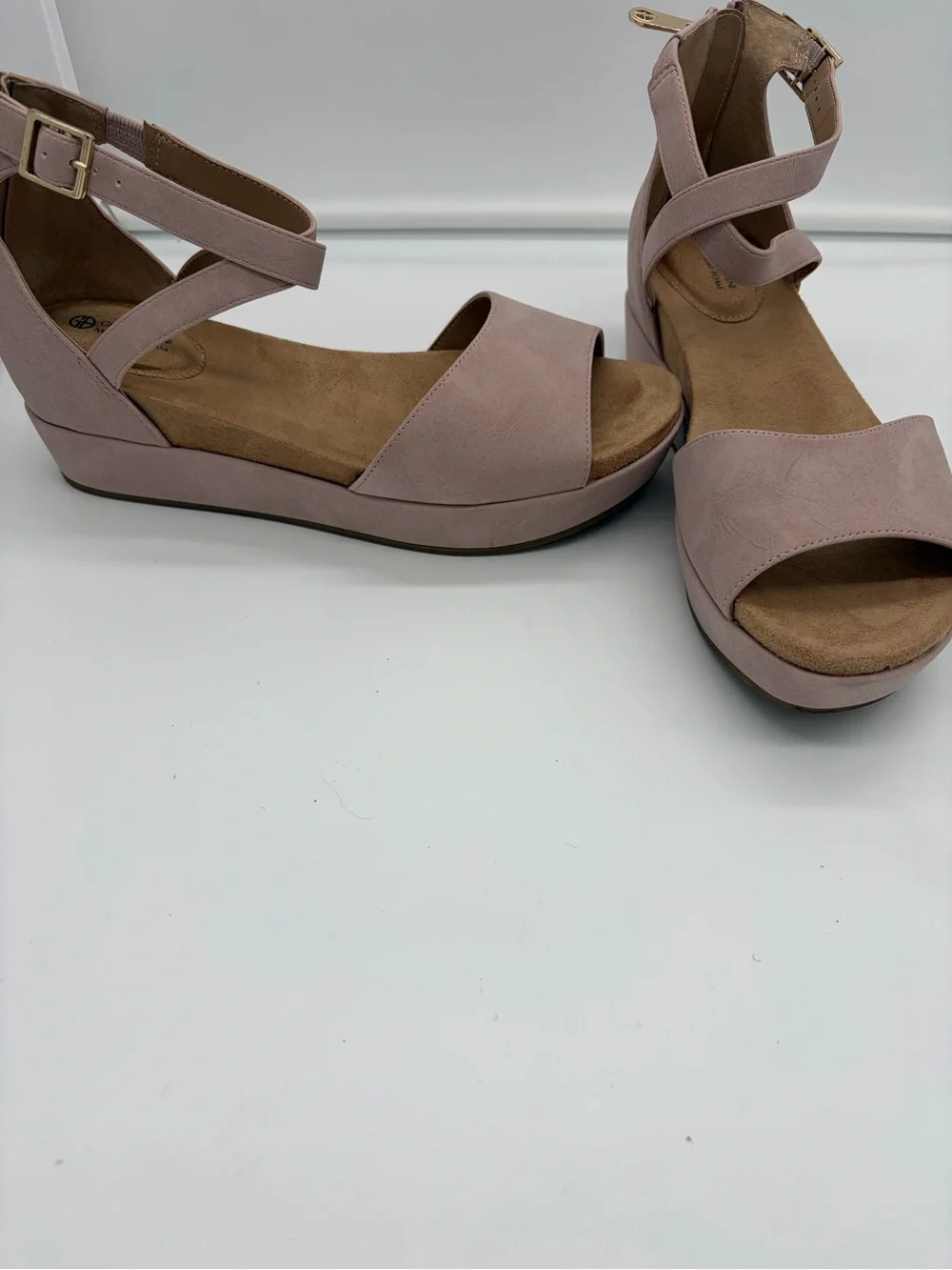Women's Open-Toe Ankle-Strap Sandals in Dusty Pink